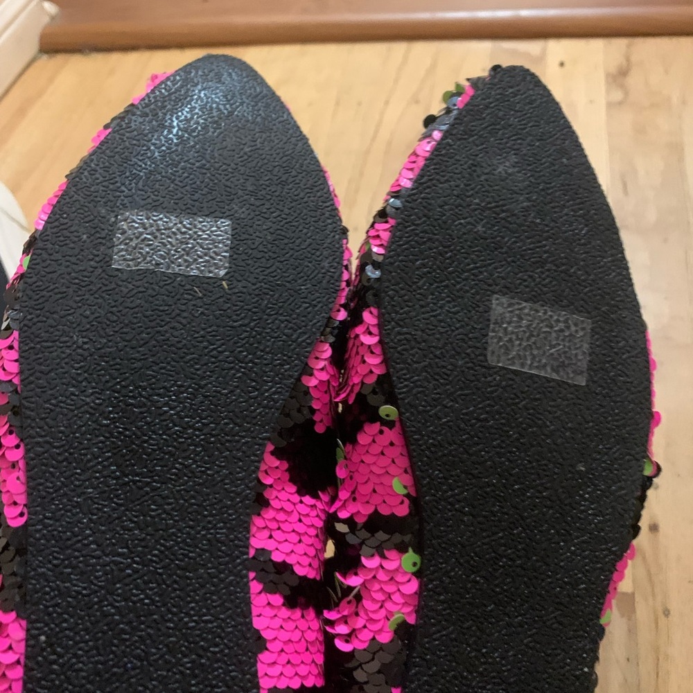 Neon sequin flats